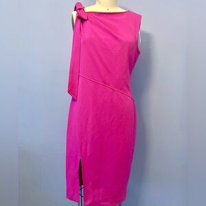 Calvin Klein- Size 10 - Women's Sleeveless Bow-Shoulder Scuba Crepe Sheath Dress